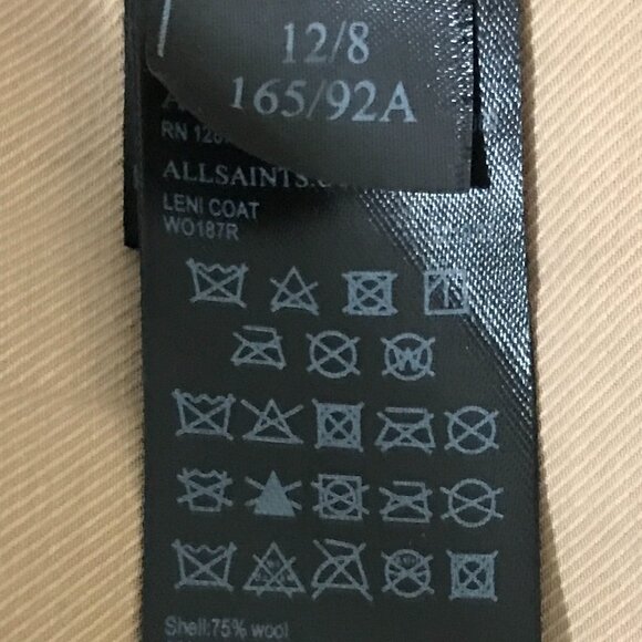 AllSaints Leni Camel Coat – Wool Cashmere, Goat Suede Collar, New, Size 8 - Picture 11 of 12